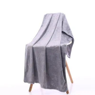 Produktbild von Handtücher Badetuch 70x140 cm Hellgrau Handtücher 6 Stück Set Badehandtuch Frottee mit Bambus Muster Mikrofaser To