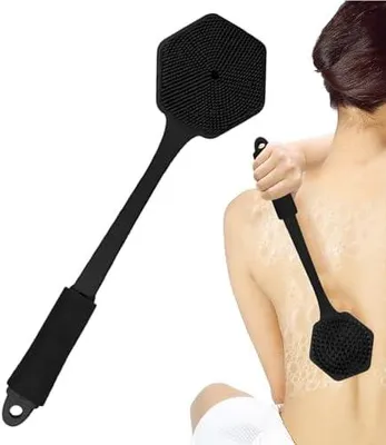Produktbild von Silikon-Rückenbürste für die Dusche mit langem Griff zur Körper- und Rückenreinigung