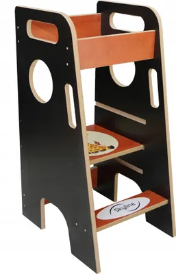 Immagine prodotto di Ausilio da cucina per bambini, stabile, regolabile, nero