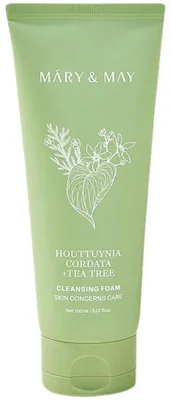 Immagine prodotto di Mary&May Houttuynia Cordata + Tea Tree Cleansing Foam 150ml - Schiuma detergente lenitiva per il viso