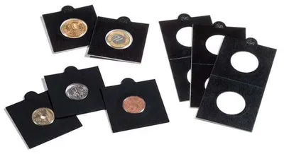 Produktbild von Münzrähmchen MATRIX, schwarz, Innendurchmesser 27,5 mm, selbstklebend, 1.000er-Pack