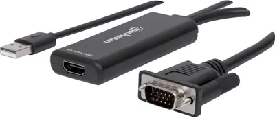 Produktbild von MANHATTAN HDMI Konverter VGA USB weiß