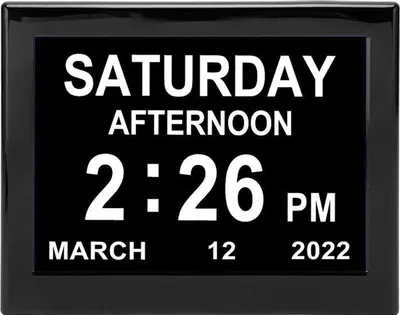 A digital clock displaying the date and time.