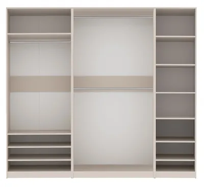 Produktbild von Marmex Kleiderschrank TRES M ohne Türen für Ankleidezimmer, Schlafzimmer. 230x206x51cm, cashmere