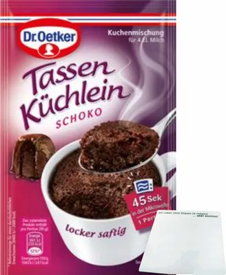Produktbild von Dr. Oetker Tassenküchlein Schoko (55g Beutel) + usy Block