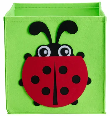Produktbild von HOWHOMELY | Spielzeugkiste - Aufbewahrungsbox - grün - rot - 30 x 30 cm - Regalbox - Kinderzimmer - für Spielzeug
