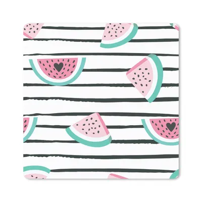 Produktbild von MuchoWow® Mauspad Mousepad Sommer - Wassermelone - Herzen 20x20 cm - Mousepads - Maus Mat - Pad - Mausunterlage - Desk Mat - Bureauartikeln