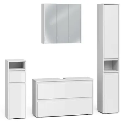 Imagen del producto de Conjunto de muebles de baño Vicco Majest Blanco alto brillo/Blanco 4 piezas, Model 71736