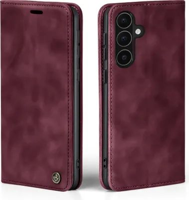 Produktbild von Handy Hülle für Samsung Galaxy A56 5G Klapphülle Bookcase Flip Cover Handy Tasche Etui Farbe: Weinrot