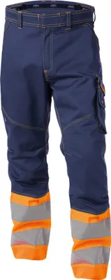 Produktbild von DASSY® Phoenix Warnschutzhose DUNKELBLAU/NEONORANGE Gr.48 Länge: STANDARD