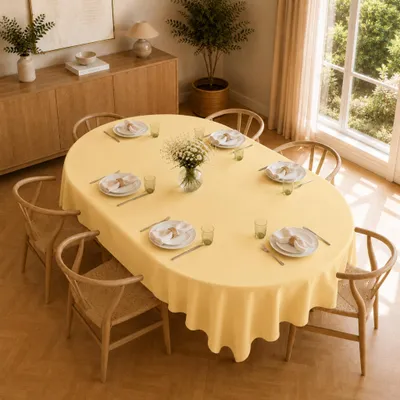 Produktbild von Tischdecke 160 x 220 cm oval für Küche & Esstisch in Gelb