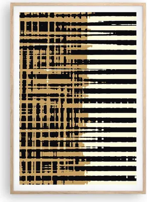 Produktbild von Gerahmtes Poster - Rahmen in heller Eiche - Abstraktion Weiß Gürtel - 70x100 cm - Wand Bild - Wanddeko - Wandbilder - Kunstposter - Wandposter - Bilderrahmen - Bilder - Kunstdruck - P2NPA70x100-4857