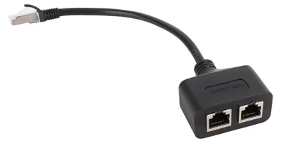 Zdjęcie produktu dla Przedłużacz kabla Ethernet RJ45 z 1 do 2 portów – doskonały adapter rozgałęźnik zapewniający niezawodną transmisję sygnału do domowego biura