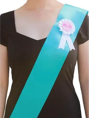 Produktbild von Oblique Unique Schärpe Braut Brosche JGA Jungesellinnenabschied Hen Party türkis