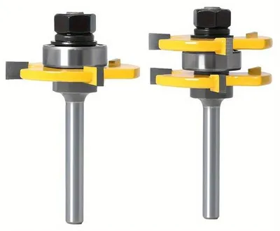 Produktbild von 6,35 mm schacht T-type wolframcarbide-frees, 1/4 schacht, drietands, voor hout, paneel, vloer en wolfraam.