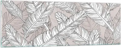 Produktbild von Bilder auf glas - Feder Grafiken - 90x30cm - Glasbilder - Wandbilder - Kunstdruck - zum Aufhängen bereit - Wanddekoration aus Glas - Glas Bilder - Wandbild auf Glas - Einteilig - GAB90x30-3560