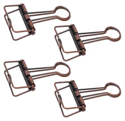 Productafbeelding van Briefpapierclips 50 Stuks - Metalen Klemmen - Zwaluwstaart Clips - Holle Flipchart Clips - Duurzaam Staal - Voor School/Kantoor - Paperclips