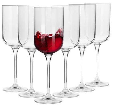 Rotweingläser Set 6er, 350 ml, Glamour-Serie, Kristallglas