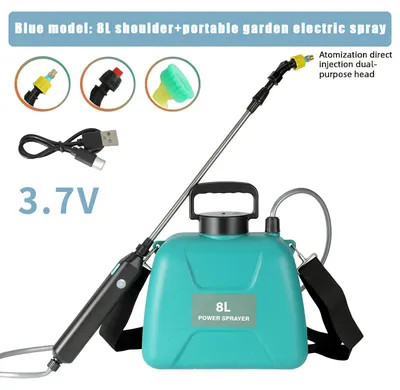 Produktbild von Elektrisches Pflanzensprühgerät - Rückenspritze - 8 l - USB-aufladbar - Automatische Sprühpistole - Für Garten, Rasen und Bewässerung - Grün