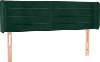 Produktbild von vidaXL Kopfteil mit Ohren Dunkelgrün 147x16x78/88 cm Samt