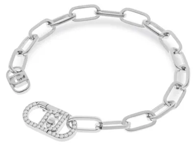 Imagen del producto de Pulseras. Brazalete de cadena, diseño  plata. Colección: Moda - mujer