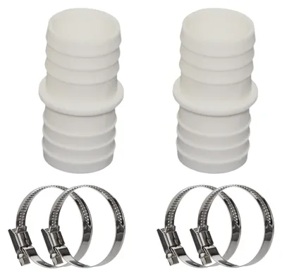 Produktbild von HAF 2x Schlauchverbinder mit 38mm x 38mm | Schlauchtülle x Schlauchtülle | Verbinder inkl. 4 Edelstahlschellen | PN2,5 für Poolfittings & Poolschlauch
