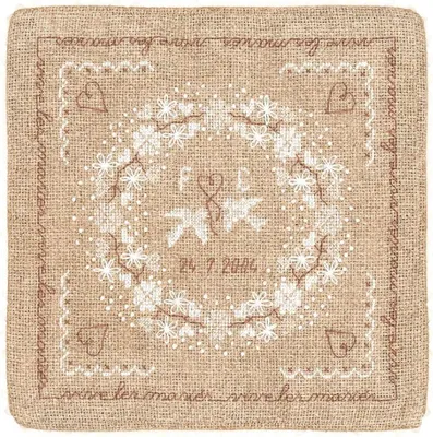 Produktbild von Le Bonheur des Dames Kreuzstich Stickpackung "Hochzeitskissen II", Zählmuster, 20x20cm