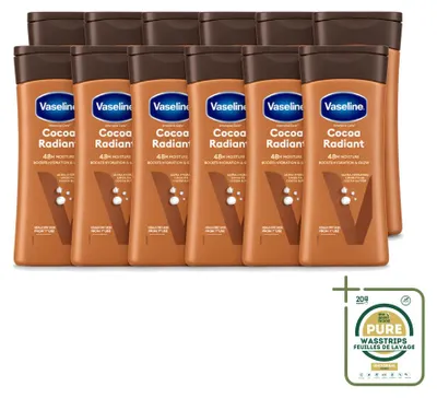 Productafbeelding van 12 x Vaseline Cacao Verzorgende Bodylotion - Herstellend - 200 ml - Voordeelverpakking - 12 stuks