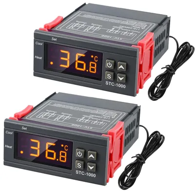 Digitaler Temperaturregler 110-220 V, 2 Stück mit NTC-Sensor