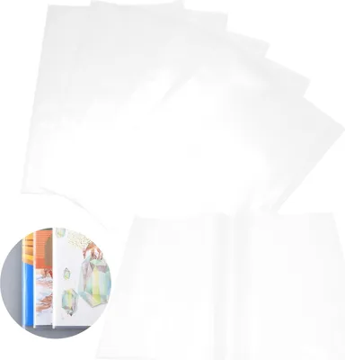 Imagen del producto de Fundas transparentes para libros, 20 unidades, tamaño A4, reutilizables, para uso escolar y de oficina