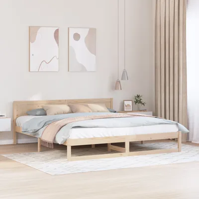 Produktbild von Desgin Bettgestell Naturholz Massivholz Kiefer 180 x 200 cm Langlebig - Klassische Betten 873262