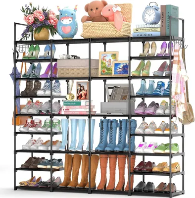 Produktbild von Schuhregal 9 Ebenen, Metall, für Flur