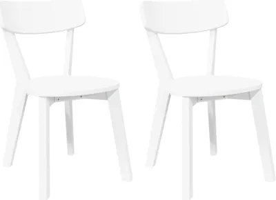 Immagine prodotto di vidaXL Sedie da pranzo 2 pz. Legno massiccio bianco in legno di gomma