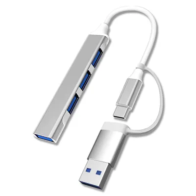 Zdjęcie produktu dla Koncentrator USB typu C na USB 3.0 4 porty Stacja dokująca 4 w 1 Ultrapłaski rozdzielacz USB Zgodność Plug-and-play z MacBook Pro/Air Surface Pro PS4 XPS PC Dysk flash