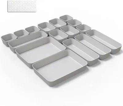 Image de Ensemble de 16 organisateurs Famanu – solutions de rangement polyvalentes en gris clair