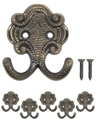 Garderobenhaken-Set, 5 Stück, Eisen, Antik-Design, Bronze, klein