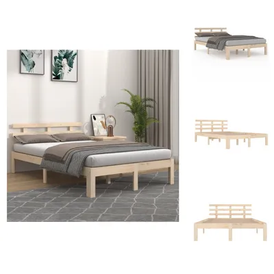 Image de vidaXL Lit en bois massif 120x190 cm - Lits et cadres de lit