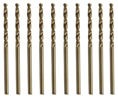 Imagen del producto de Juego de brocas metálicas de 2 mm, de 10 piezas, de acero rápido con cobalto, para acero inoxidable