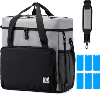 Produktbild von Brisby 4-lagig isolierte Kühltasche - Lunch-Tasche 40 Liter - Schwarz Grau