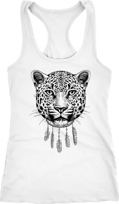 Produktbild von Damen Tank-Top Boho Leopard Racerback Neverless® weiß M
