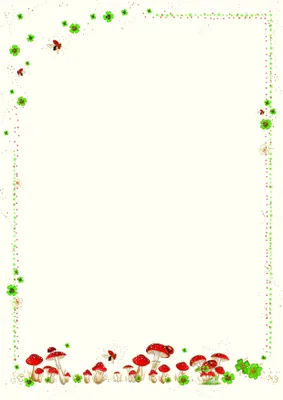 Produktbild von Briefpapier - Format 21 x 29,7 cm - Pilze, Kleeblatt und Marienkäfer
