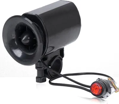 Image de Avertisseur électrique pour vélo, noir, câble de 20cm, sonnette VTT avec haut-parleur, Pour la ville et le trekking