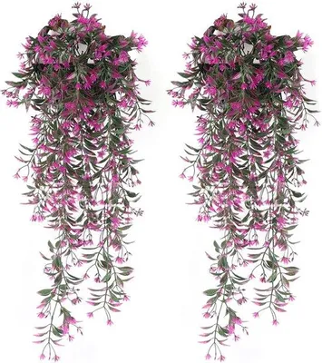 Image de Plantes suspendues artificielles Kunstklimop, lot de 2, 85 cm, plante décorative, maison, pièce, (rose)