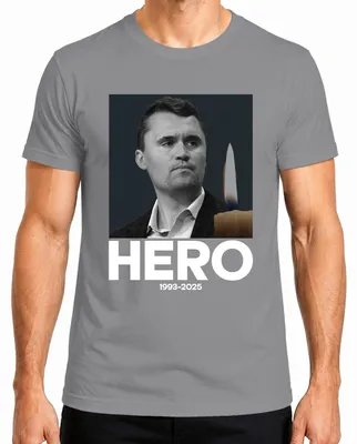 Imagen del producto de Camiseta "Charlie Kirk Hero Ruhe in Frieden Republikaner Berater Präsident", color gris, talla 3XL