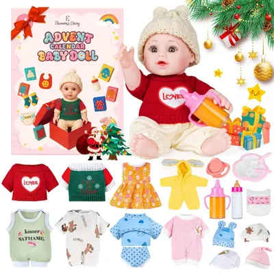 Produktbild von Babypuppe Adventskalender 2026 mit Zubehör 30cm für Kinder Mädchen