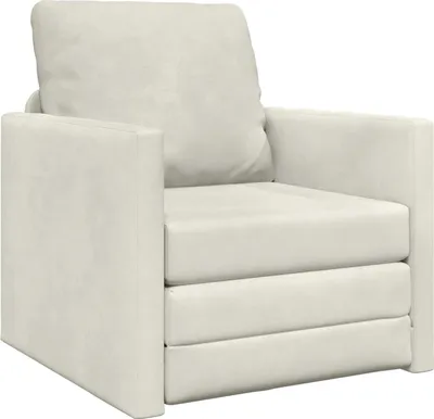 Zdjęcie produktu dla vidaXL Schlafsofa kremowa 74 x 77 x 81 cm Samt
