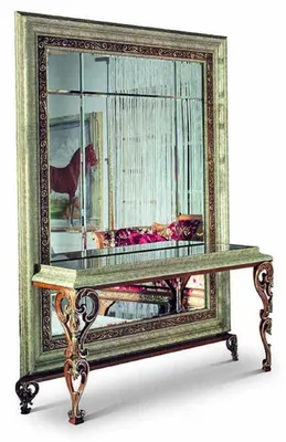 Produktbild von Casa Padrino Luxus Barock Spiegelkonsole Antik Silber / Rot - Barock Möbel -  Italy