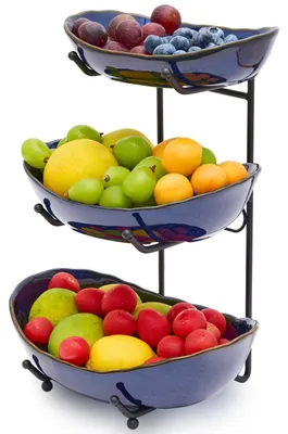 Produktbild von Omgoods – Multifunktioneller Keramik-Obstkorb mit 3 Ebenen