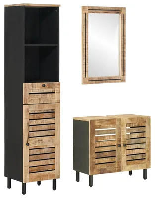 Imagen del producto de Juego de Muebles de Baño 3 uds. Natural 38 x 33 x 160 cm