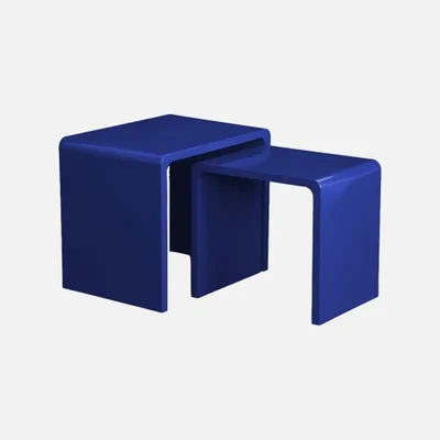 Produktbild von sweeek - 2er-Set Satztische mit Hochglanz-Oberfläche - Blau